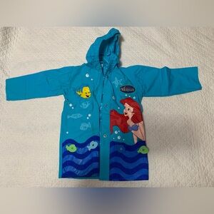 Girls Blue Disney Vintage Little Mermaid Raincoat (Size 3T)